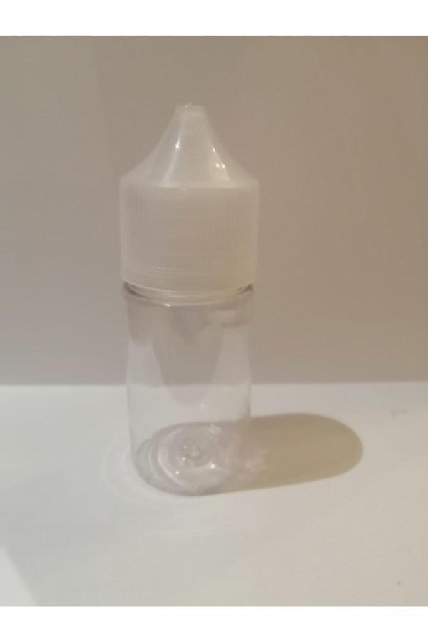30ml Şeffaf Gorilla Şişe Beyaz Kapak, Plastik Şişe, Boş Şişe, Likit Şişesi, 100 Adet - Image 1