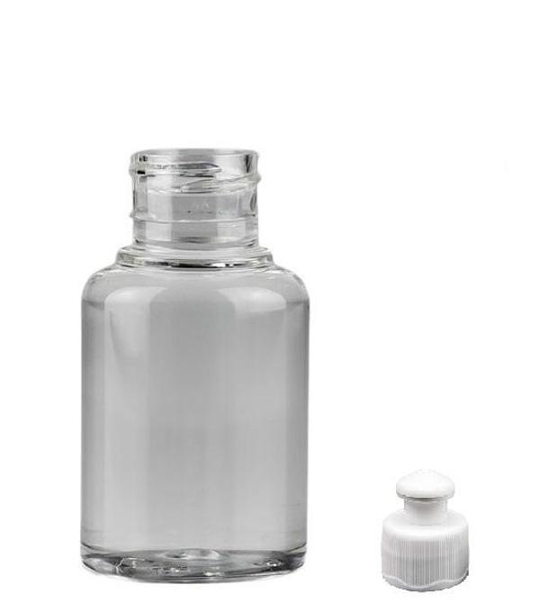 60ml şeffaf şişe puspul kapaklı, 24 adet, puspul kapaklı şişe, deterjan şişesi, plastik şişe, şeffaf şişe, sabun şişesi, - Image 1