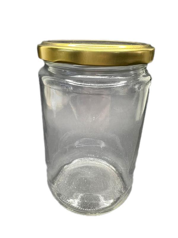 1000cc (1 KG) şeffaf cam konserve kavanozu gold kapaklı , 20 adet, cam kavanoz, konserve kavanozu, reçel kavanozu, bal k - Image 1
