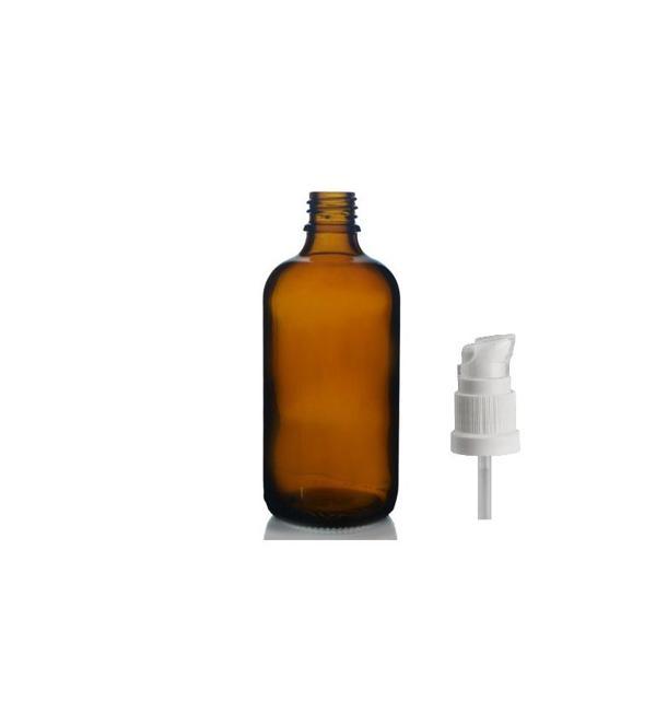 100ml kahverengi cam serum pompalı şişe, 12 adet, pompalı şişe, medikal şişe, cam şişe,   - Image 1