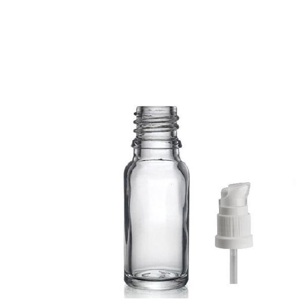 20ml şeffaf cam serum pompalı şişe, 12 adet, pompalı şişe, medikal şişe, cam şişe,   - Image 1