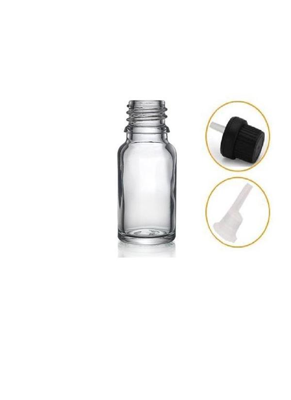 10ml şeffaf cam içten damlalıklı şişe siyah kapak, 24 adet, damlalıklı şişe, damlatmalı şişe  - Image 1