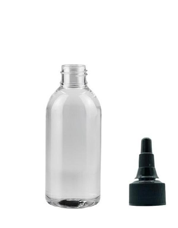 100ml şeffaf plastik asansör kapaklı şişe, 24 adet, serum şişesi, tonik şişesi, asansör kapaklı şişe, sos şişesi, medika - Image 1