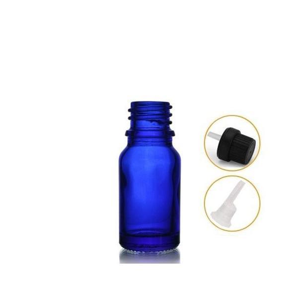 10ml mavi cam içten damlalıklı şişe siyah kapak, 24 adet, damlalıklı şişe, damlatmalı şişe  - Image 1