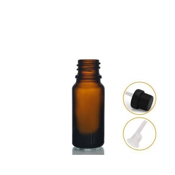 10ml kahverengi cam içten damlalıklı şişe siyah kapak, 12 adet, damlalıklı şişe, damlatmalı şişe  - Image 1