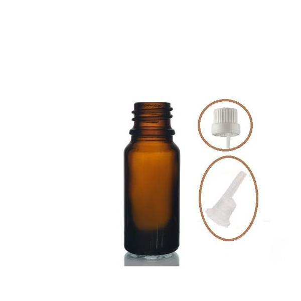 20ml kahverengi cam içten damlalıklı şişe beyaz kapak, 12 adet, damlalıklı şişe, damlatmalı şişe  - Image 1
