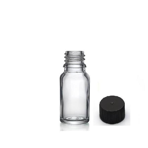 10ml şeffaf şişe düz kapaklı, 24 adet, cam şişe, esans şişesi, yağ şişesi, kozmetik şişesi - Image 1