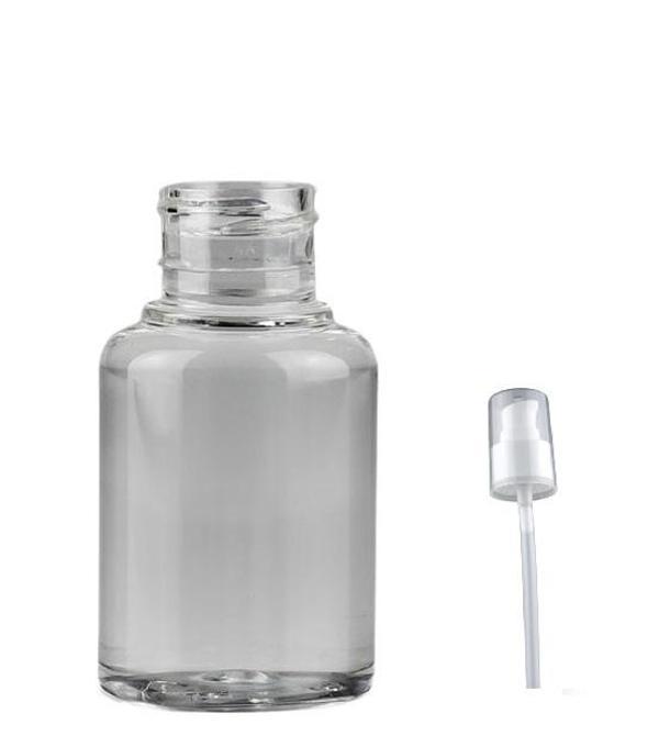 60ml plastik şeffaf serum pompalı şişe, 12 adet, serum şişesi, pompalı şişe, medikal şişe, kozmetik şişesi, plastik şişe - Image 1