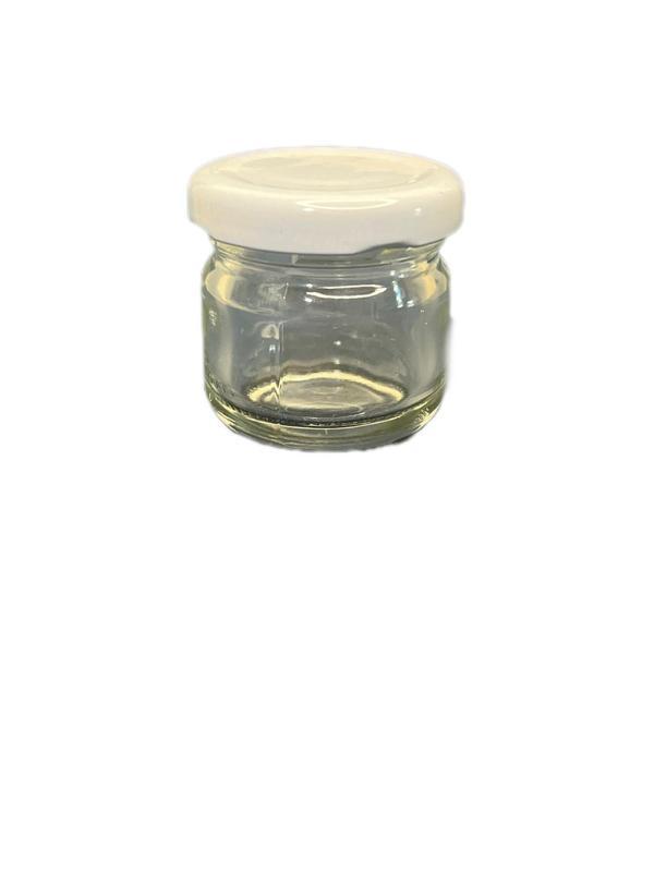 40ml şeffaf cam konserve kavanozu beyaz kapaklı, 12 adet, cam kavanoz, konserve kavanozu, reçel kavanozu, bal kavanozu,  - Image 1