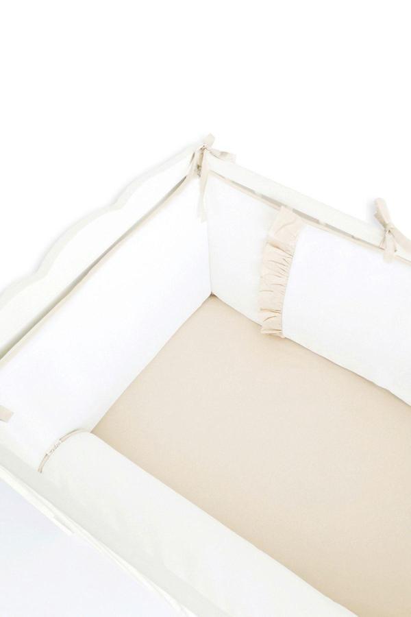 Piamom Bebek Beşik Fırfırlı Bumper/yan Koruma Seti 60x120 Kırık Beyaz-bej - Image 1