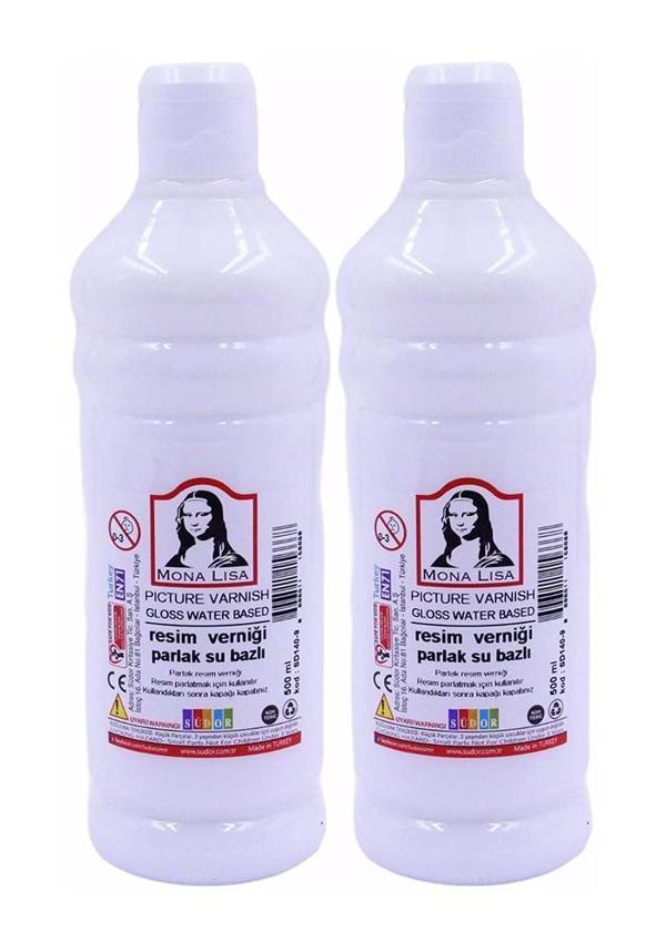 Resim Verniği 500 ml Su Bazlı 2 adet Resim Parlatıcı Vernik 500 ml 2 Adet Südor Monalisa Vernik - Image 1