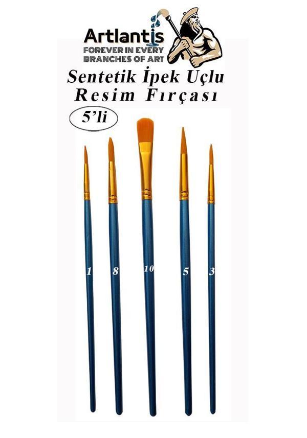Fırça Seti 5 Li Sentetik İpek Uçlu Resim Fırçası 1 Paket Suluboya Akrilik Boya Guaj Boya Yağlı Boya - Image 1