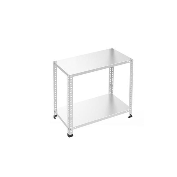 2 Katlı Galvaniz Çelik Raf - Depo, Arşiv, Kiler, Dosya, Market Rafı 43x93 cm-100 cm-1.00 mm - Image 1