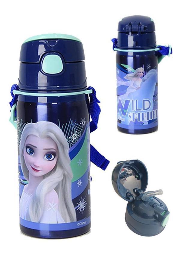 Frozen Kız Çocuk Çelik Matara 500ml Elsa Çelik Suluk 1 Adet Lisanslı Okul Matarası - Image 1