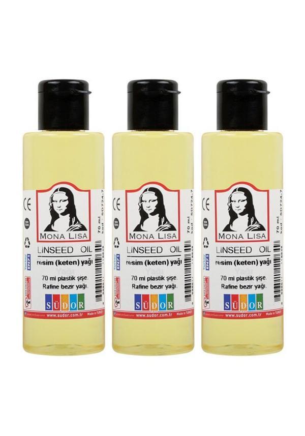 Keten Yağı 70ml 3 Adet Resim Yağı Monalisa Rafine Bezir Yağı Yağlı Boya İncelticisi Yağlı Boya Yardımcı Malzemesi - Image 1