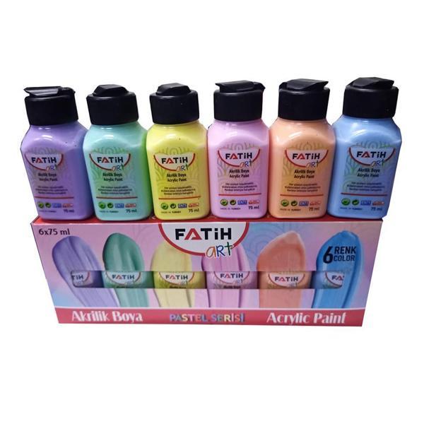Akrilik Boya Pastel 6 Renk 75 ml 1 Paket Akrilik Boya Seti 6 lı Ahşap Tuval Taş Ağaç Boyamalar İçin İdea Boyama Seti - Image 1