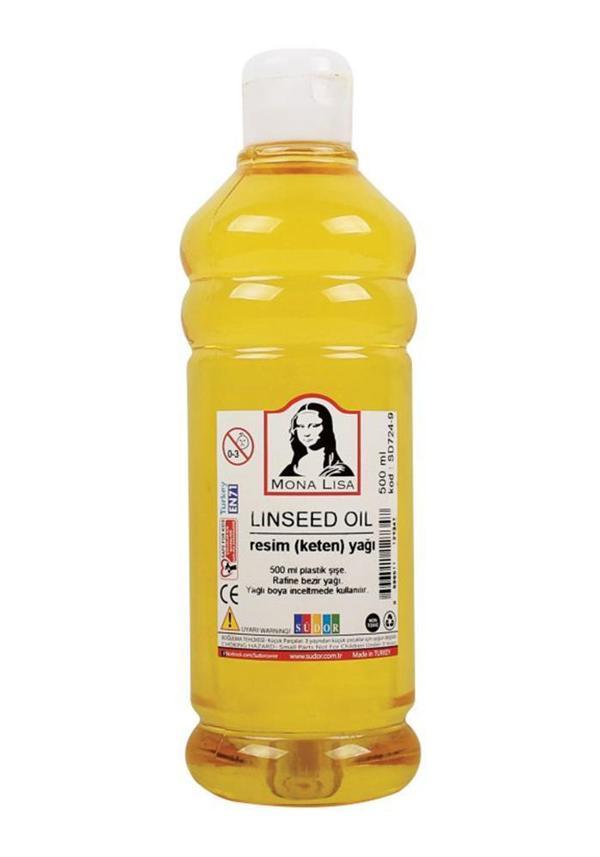Keten Yağı 500 ml 1 Adet Resim Yağı Monalisa Rafine Bezir Yağı Yağlı Boya İncelticisi Yağlı Boya Yardımcı Malzemesi - Image 1