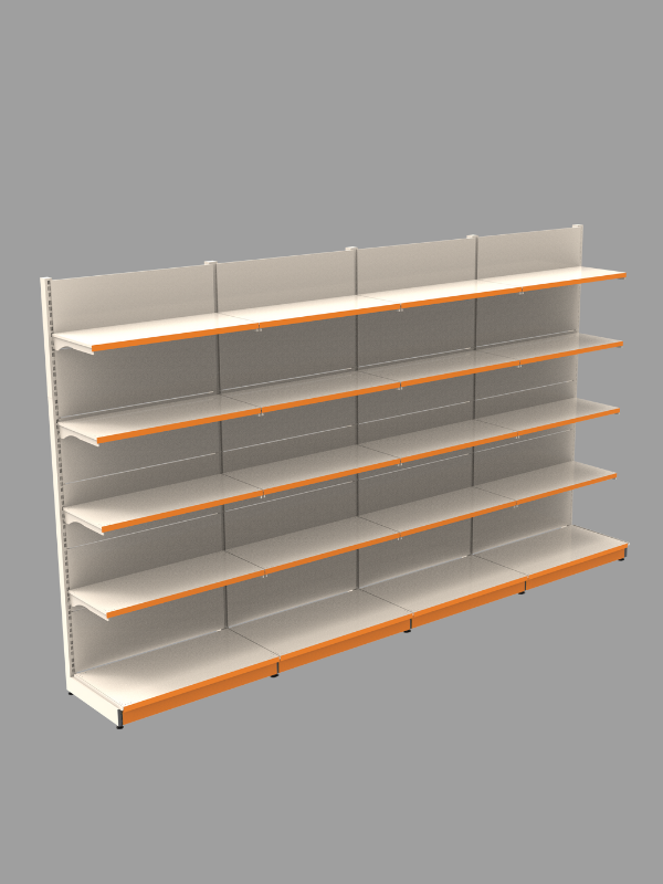 40x90x220 Cm - 40A/30*4 - 4'lü Duvar Ünitesi Market Rafı - Image 1