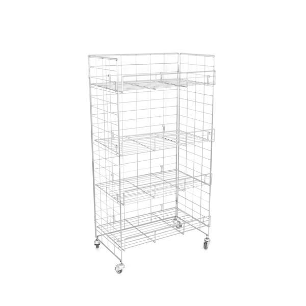 4 Katlı Aksiyon Sepet - Katlanır Tekerli Tel Stand - Image 1