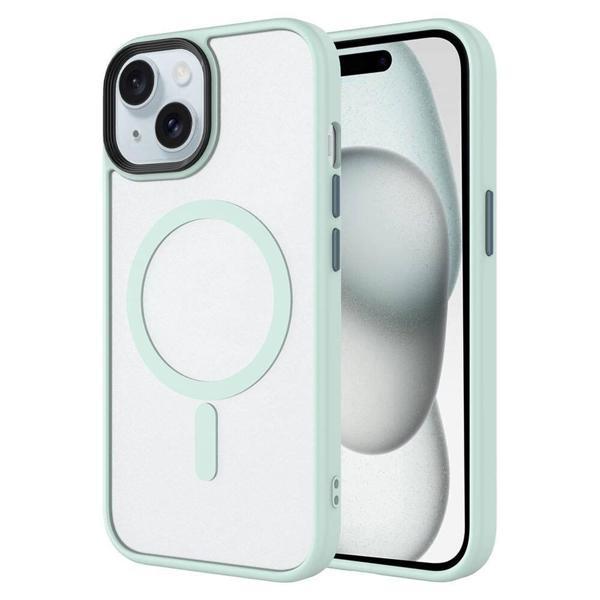 Apple iPhone 15 Kılıf Mat Arka Yüzey Wireless Şarj Özellikli Zore Flet M-safe Kapak - Image 1