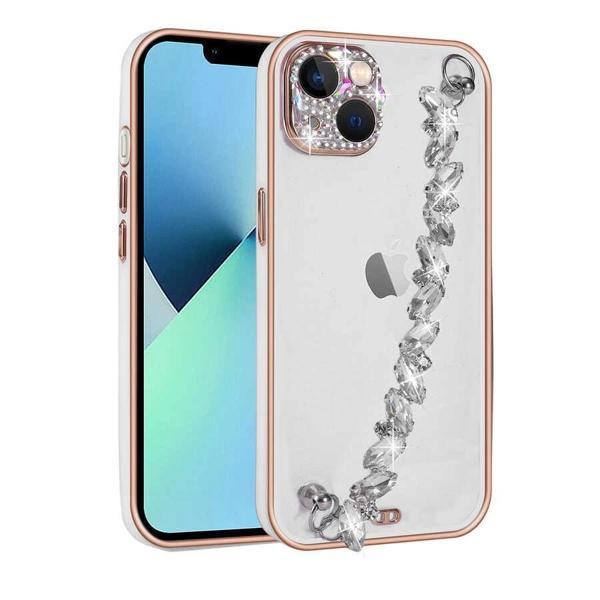 Apple iPhone 13 Kılıf Taş Süslemeli Kamera Korumalı El Tutamaçlı Zore Blazer Kapak - Image 1