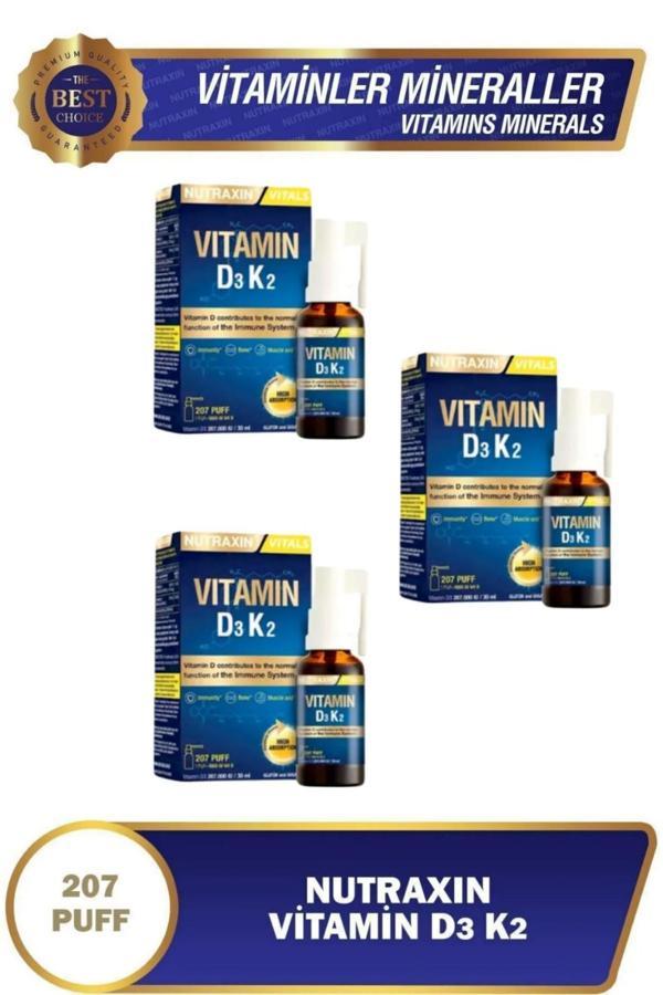 Nutraxin Vitamin D3K2 30 ml 3 Adet - Image 1