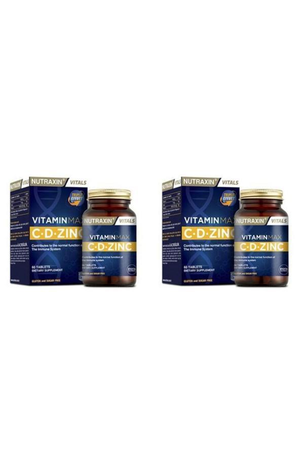 Nutraxin Vitamin Max C + D Zinc 60 Tablet 2 Adet - Image 1