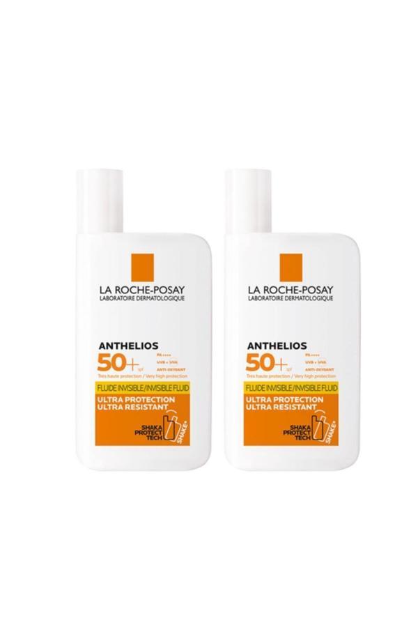 La Roche Posay Anthelios Uvmune Fluid SPF+50 Tüm Ciltler İçin Yüksek Korumalı Yüz Güneş Kremi 2 Adet - Image 1