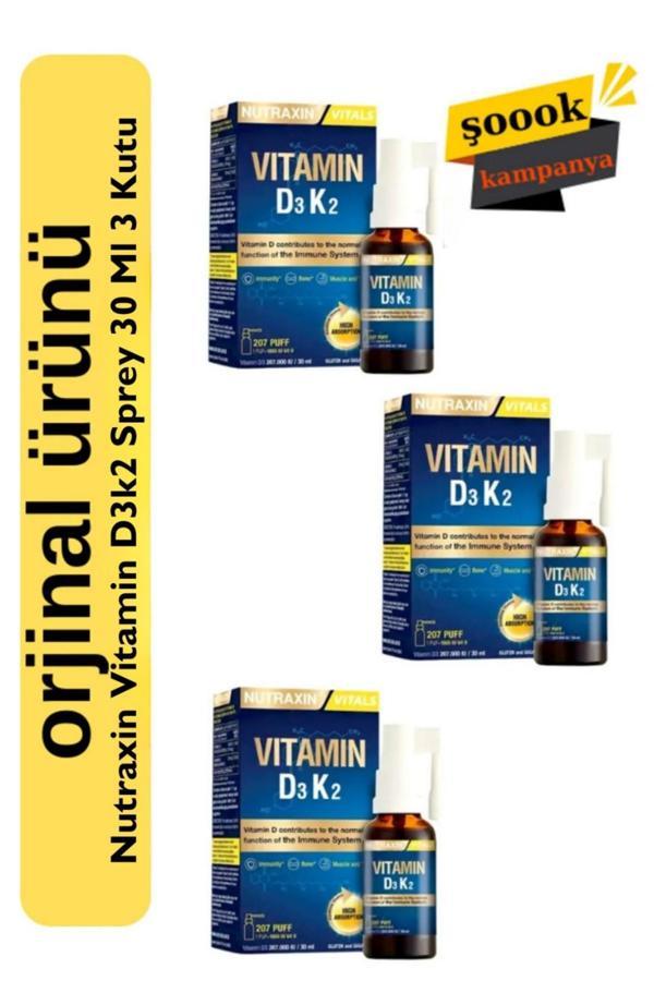 Nutraxin Vitamin D3K2 30 ml 3 Adet - Image 1
