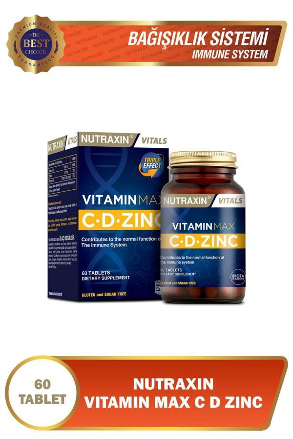 Nutraxin Vitamin Max C + D Zinc 60 Tablet - Image 1