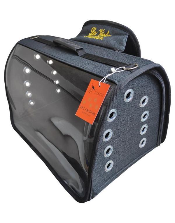 La Vista Jumbo Tomris Kedi, Küçük Köpek Sırt Taşıma Çantası SİYAH 50-32-31cm - Image 1