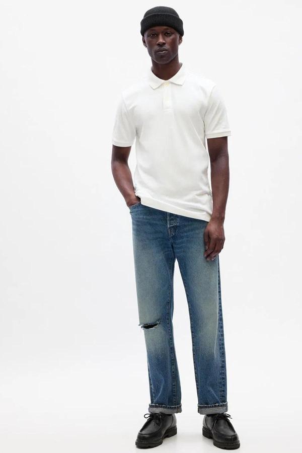 Gap V-Stretch Pique Erkek Polo Yaka Tişört - Image 1