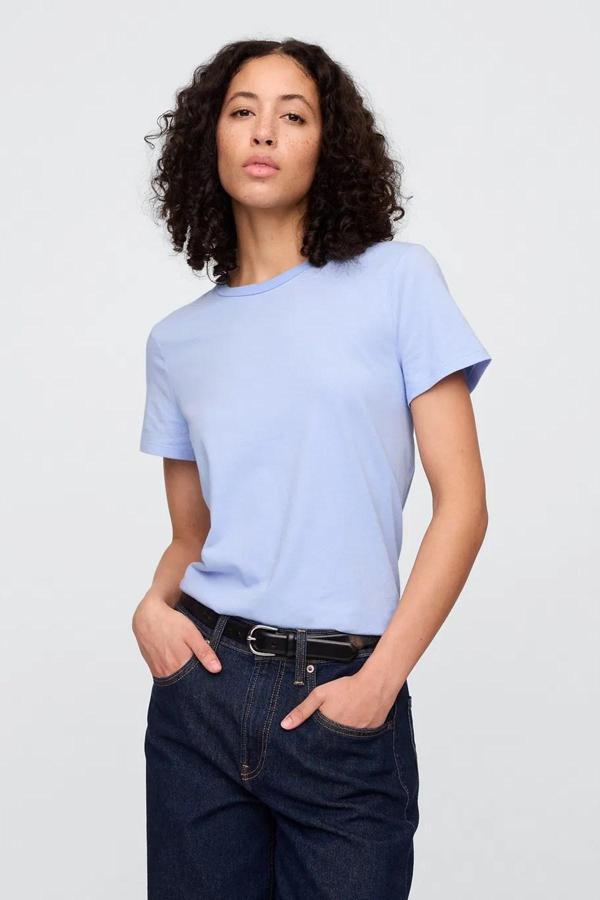 Gap V-SS Fav Crew Solid Kadın Tişört - Image 1