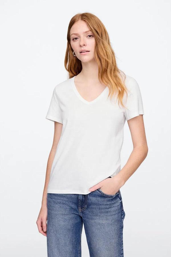 Gap V-SS Fav V Solid Kadın Tişört - Image 1
