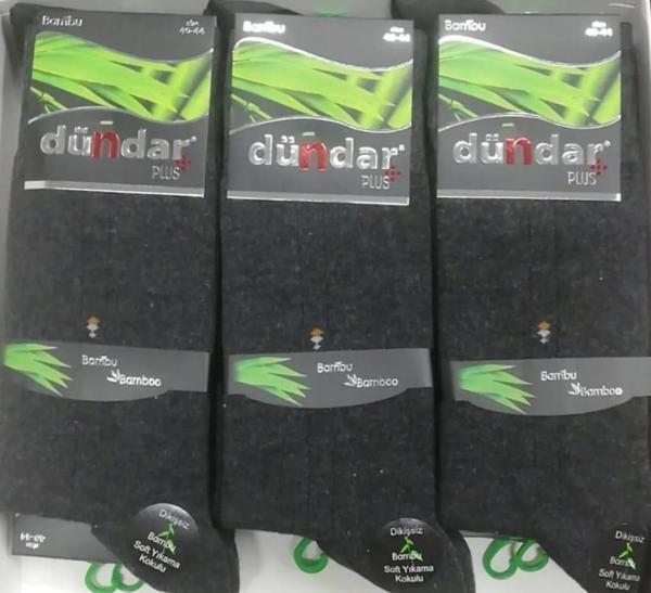 DÜNDAR PLUS 5602 ERKEK BAMBU LİKRALI ÇORAP 12 ADET - Image 1