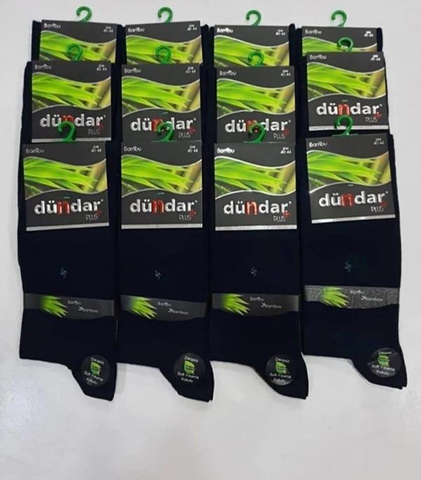 DÜNDAR PLUS 5602 ERKEK BAMBU LİKRALI ÇORAP 12 ADET - Image 1