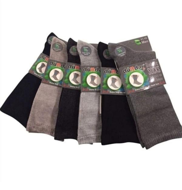 DÜNDAR PLUS 6982 ERKEK BAMBU DİYABETİK ÇORAP 6 ADET - Image 1