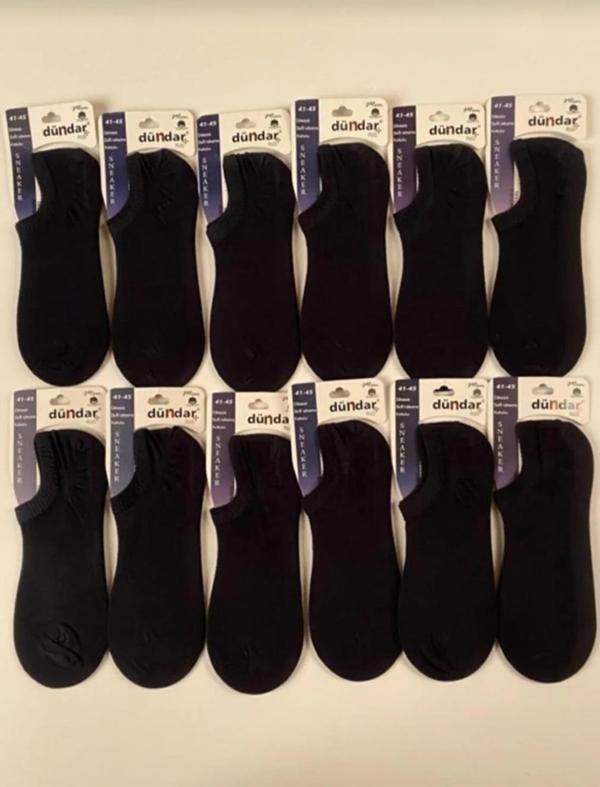 DÜNDAR PLUS 5558 ERKEK DİKİŞSİZ SNEAKER ÇORAP 12 ADET - Image 1