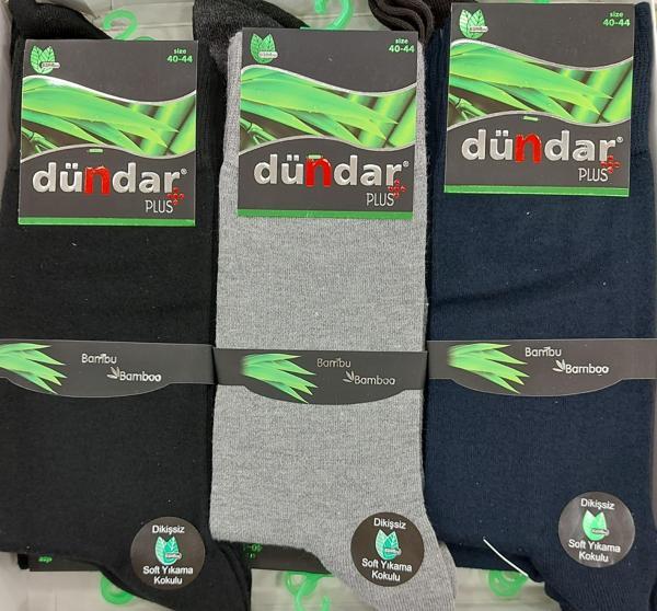 DÜNDAR PLUS 5602 ERKEK BAMBU LİKRALI ÇORAP 12 ADET - Image 1