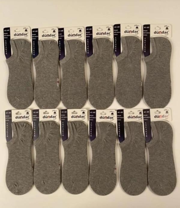 DÜNDAR PLUS 5558 ERKEK DİKİŞSİZ SNEAKER ÇORAP 12 ADET - Image 1