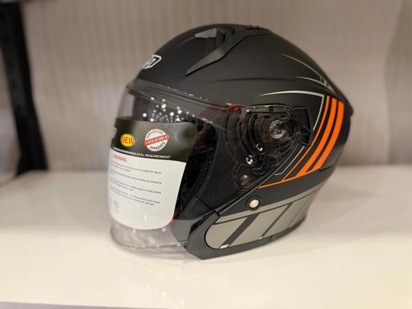 KASK CRN 620 AİR ÇENESİZ MAT SİYAH/TURUNCU - Image 1