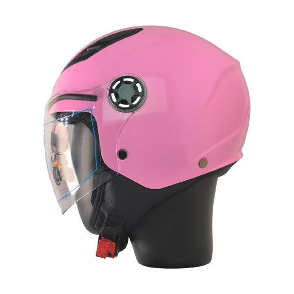 Motosiklet ve Bisiklet Yarım Camlı Çocuk Kaskı Ce Abs Material Motor Kaskı Pink - Image 1