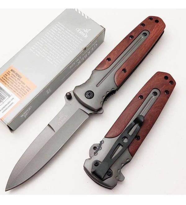 Kişiye Özel Gerber Serisi Avcı Tip Kamp Çakısı 21 cm - Ahşap Sap - Image 1