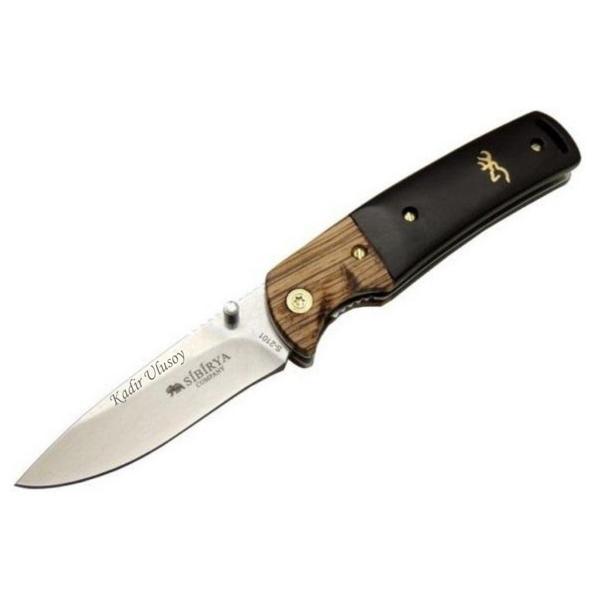 Kişiye Özel Sibirya Serisi Yeni Nesil Ceviz Saplı Texsas Model Kamp Outdoor Cep Çakısı - Image 1