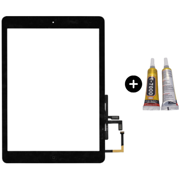 iPad Air 1.Nesil A1474-A1475-A1476 Uyumlu HK Home Tuşlu Dokunmatik Siyah + B7000 - Image 1