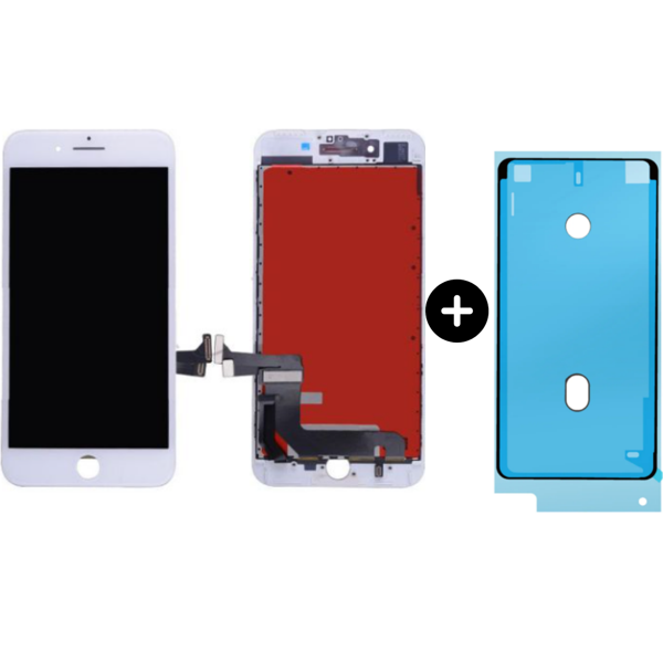 iPhone 8 Plus Uyumlu Lcd Ekran Dokunmatik Beyaz + Sıvı Ve Toza Dayanıklılık Bandı - Image 1