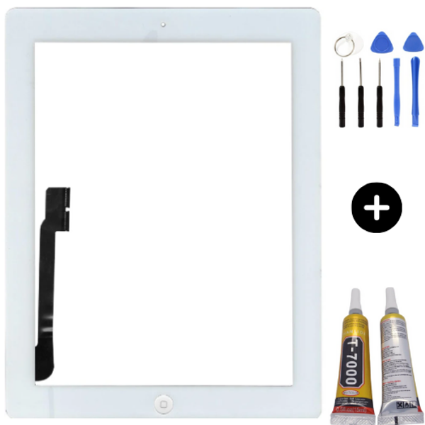 iPad 4.Nesil A1458-A1459-A1460 Uyumlu Home Tuşlu Dokunmatik Beyaz + Montaj Seti - Image 1