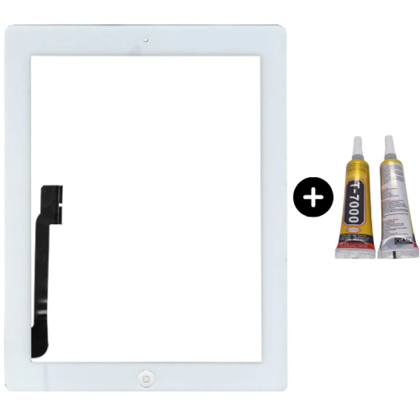iPad 4.Nesil A1458-A1459-A1460 Uyumlu Home Tuşlu Dokunmatik Beyaz + B7000 - Image 1