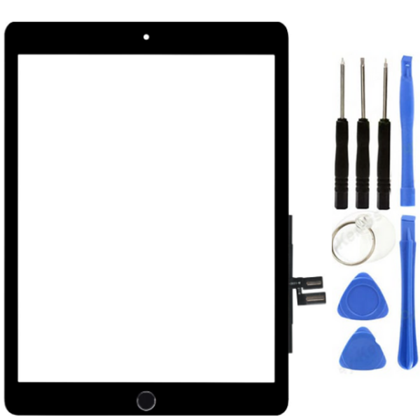 iPad 9.Nesil A2602-A2603-A2604-A2605 Uyumlu Servis Home Tuşlu Dokunmatik Siyah + Tamir Seti - Image 1