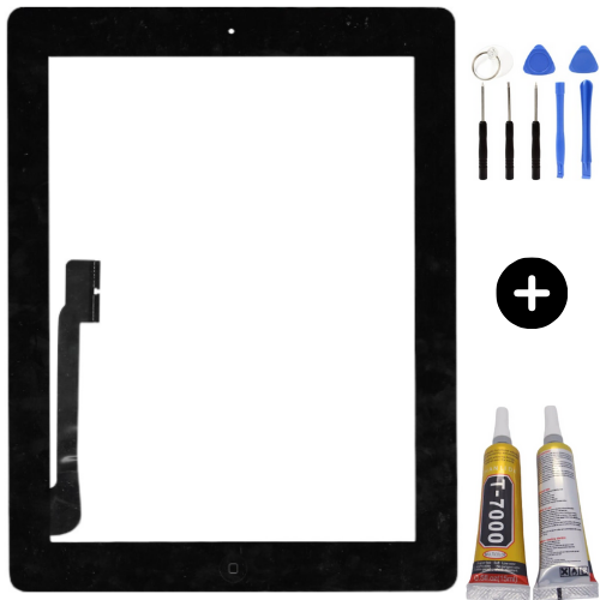 iPad 3.Nesil A1403-A1416-A1430 Uyumlu A Kalite Home Tuşlu Dokunmatik Siyah + Montaj Seti - Image 1